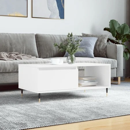 Couchtisch aus weißem Sperrholz, 90 x 50 x 36,5 cm von vidaXL, Couchtisch - Ref: Foro24-830556, Preis: 64,18 €, Rabatt: %