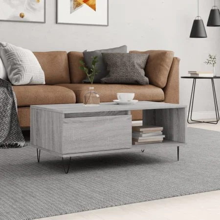 Mesa de centro madera contrachapada gris Sonoma 90x50x36,5 cm de vidaXL, Mesas de centro - Ref: Foro24-830570, Precio: 62,29 ...