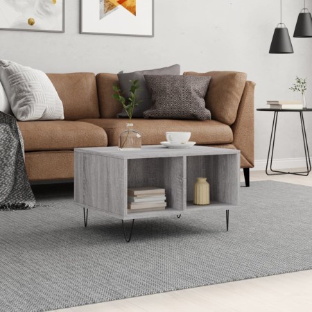 Mesa de centro madera contrachapada gris Sonoma 60x50x36,5 cm de vidaXL, Mesas de centro - Ref: Foro24-830546, Precio: 44,13 ...