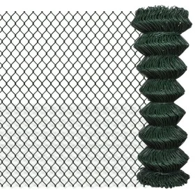 Grüner Maschendrahtzaun aus Stahl 1,25 x 25 m von vidaXL, Zaunpaneele - Ref: Foro24-140350, Preis: 100,01 €, Rabatt: %