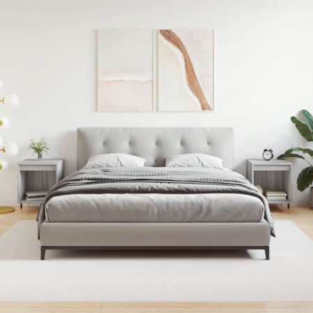 Mesita de noche 2 uds madera ingeniería gris Sonoma 40x35x50 cm de vidaXL, Mesitas de noche - Ref: Foro24-830713, Precio: 48,...