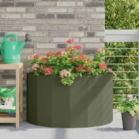 Jardinera Verde Oliva 90 x 45 x 50 cm Acero en Maceteros y jardineras | Comprar online en Foro24