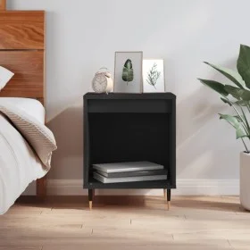 Black engineered wood nightstand 40x35x50 cm by vidaXL, Nightstands - Ref: Foro24-830702, Price: 35,25 €, Discount: %