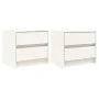 Nachttische 2 Stück massives Kiefernholz weiß 40x31x35,5 cm von vidaXL, Nachttische - Ref: Foro24-836138, Preis: 68,16 €, Rab...