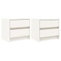 Nachttische 2 Stück massives Kiefernholz weiß 40x31x35,5 cm von vidaXL, Nachttische - Ref: Foro24-836138, Preis: 70,43 €, Rab...