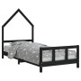 Kinderbettgestell aus schwarzem Kiefernholz, 90 x 190 cm von vidaXL, Kinderbetten und Betten für Kinder - Ref: Foro24-834563,...