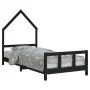 Kinderbettgestell aus schwarzem Kiefernholz, 90 x 190 cm von vidaXL, Kinderbetten und Betten für Kinder - Ref: Foro24-834563,...