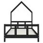 Kinderbettgestell aus schwarzem Kiefernholz, 90 x 190 cm von vidaXL, Kinderbetten und Betten für Kinder - Ref: Foro24-834563,...