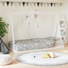 Estructura de cama para niños madera de pino blanco 90x190 cm