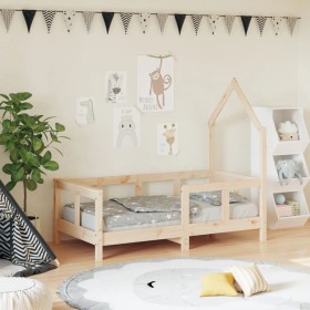 Estructura de cama para niños madera maciza de pino 70x140 cm