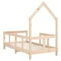 Solid pine wood bed frame for children 70x140 cm by vidaXL, Cribs and beds for children - Ref: Foro24-834555, Price: 85,37 €,...
