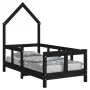 Bed frame for children made of black pine wood 70x140 cm by vidaXL, Cribs and beds for children - Ref: Foro24-834557, Price: ...