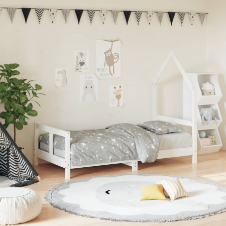 White pine wood children's bed frame 80x160 cm by vidaXL, Cribs and beds for children - Ref: Foro24-834559, Price: 99,41 €, D...