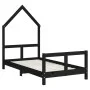 Bed frame for children made of black pine wood 80x160 cm by vidaXL, Cribs and beds for children - Ref: Foro24-834560, Price: ...