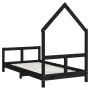 Bed frame for children made of black pine wood 80x160 cm by vidaXL, Cribs and beds for children - Ref: Foro24-834560, Price: ...