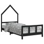 Kinderbettgestell aus schwarzem Kiefernholz 90x200 cm von vidaXL, Kinderbetten und Betten für Kinder - Ref: Foro24-834569, Pr...