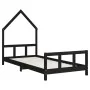 Bed frame for children made of black pine wood 90x200 cm by vidaXL, Cribs and beds for children - Ref: Foro24-834569, Price: ...