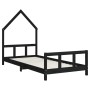 Kinderbettgestell aus schwarzem Kiefernholz 90x200 cm von vidaXL, Kinderbetten und Betten für Kinder - Ref: Foro24-834569, Pr...