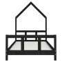 Bed frame for children made of black pine wood 90x200 cm by vidaXL, Cribs and beds for children - Ref: Foro24-834569, Price: ...
