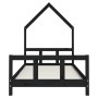 Kinderbettgestell aus schwarzem Kiefernholz 90x200 cm von vidaXL, Kinderbetten und Betten für Kinder - Ref: Foro24-834569, Pr...