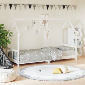 Estructura de cama para niños madera de pino blanco 80x200 cm