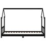 Kinderbettgestell aus schwarzem Kiefernholz, 90 x 190 cm von vidaXL, Kinderbetten und Betten für Kinder - Ref: Foro24-835729,...