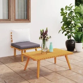 2-piece garden furniture set with solid acacia wood cushions by vidaXL, Modular outdoor sofas - Ref: Foro24-316267, Price: 10...