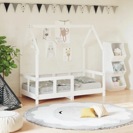 White pine wood children's bed frame 70x140 cm by vidaXL, Cribs and beds for children - Ref: Foro24-835722, Price: 111,66 €, ...