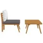 2-piece garden furniture set with solid acacia wood cushions by vidaXL, Modular outdoor sofas - Ref: Foro24-316267, Price: 10...