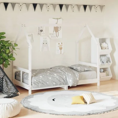 Bed frame for children made of white pine wood 80x160 cm by vidaXL, Cribs and beds for children - Ref: Foro24-835725, Price: ...