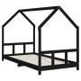 Estructura de cama para niños madera de pino negro 90x200 cm