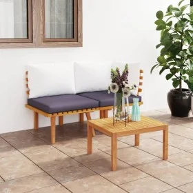 Garden furniture set, 2 pieces with solid acacia wood and cushions. by vidaXL, Modular outdoor sofas - Ref: Foro24-316266, Pr...