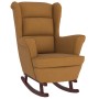 Silla mecedora con patas de madera de caucho terciopelo marrón de vidaXL, Mecedoras - Ref: Foro24-329371, Precio: 262,09 €, D...