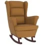 Silla mecedora con patas de madera de caucho terciopelo marrón de vidaXL, Mecedoras - Ref: Foro24-329371, Precio: 295,17 €, D...