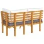2-teiliges Gartenmöbel-Set mit Kissen aus massivem Akazienholz von vidaXL, Modulare Sofas für den Außenbereich - Ref: Foro24-...