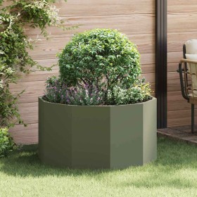 Jardinera Verde Oliva 90 x 90 x 50 cm Acero en Maceteros y jardineras | Comprar online en Foro24