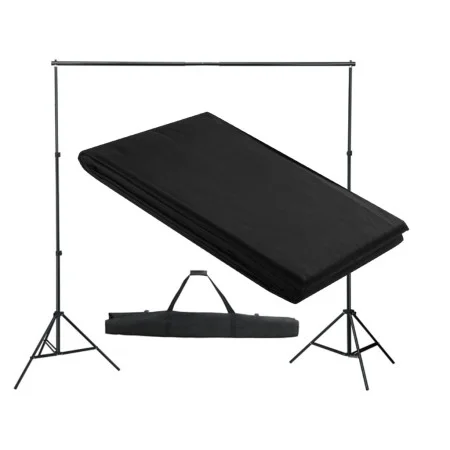 Sistema de soporte de telón fondo 300x300 cm negro de vidaXL, Fondos - Ref: Foro24-160067, Precio: 76,18 €, Descuento: %