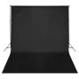 Sistema de soporte de telón fondo 300x300 cm negro de vidaXL, Fondos - Ref: Foro24-160067, Precio: 76,18 €, Descuento: %