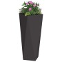 Jardinera 2 pcs Negro 30 x 30 x 75 cm Acero