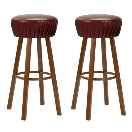 Taburetes de cocina 2 unidades cuero sintético marrón by vidaXL, Kitchen stools - Ref: Foro24-246731, Price: 113,93 €, Discou...