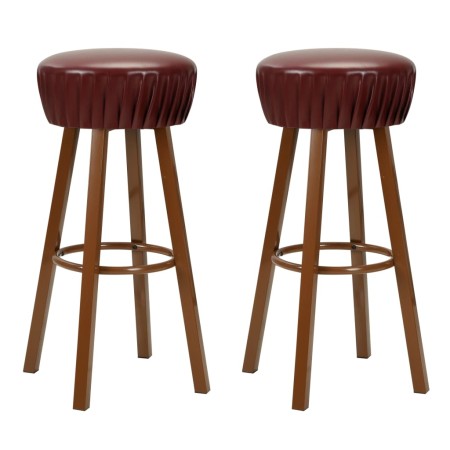 Taburetes de cocina 2 unidades cuero sintético marrón von vidaXL, Küchenhocker - Ref: Foro24-246731, Preis: 115,85 €, Rabatt: %