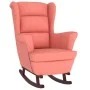 Schaukelstuhl mit rosa Samtbeinen aus Gummiholz von vidaXL, Schaukelstühle - Ref: Foro24-329367, Preis: 290,28 €, Rabatt: %