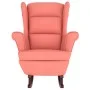 Schaukelstuhl mit rosa Samtbeinen aus Gummiholz von vidaXL, Schaukelstühle - Ref: Foro24-329367, Preis: 290,28 €, Rabatt: %
