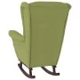 Silla mecedora patas de madera de caucho terciopelo verde claro de vidaXL, Mecedoras - Ref: Foro24-329366, Precio: 236,94 €, ...