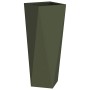 Jardinera 2 pcs Verde Oliva 30 x 30 x 75 cm Acero