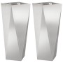 Jardinera 2 pcs Plateado 30 x 30 x 75 cm Acero inoxidable