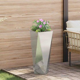 Jardinera Plateado 30 x 30 x 75 cm Acero Galvanizado en Maceteros y jardineras | Comprar online en Foro24