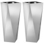 Jardinera 2 pcs Plateado 30 x 30 x 75 cm Acero Galvanizado