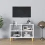 Mueble de TV con patas de madera maciza blanco 69,5x30x50 cm de vidaXL, Muebles TV - Ref: Foro24-805923, Precio: 47,61 €, Des...