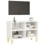 Mueble de TV con patas de madera maciza blanco 69,5x30x50 cm de vidaXL, Muebles TV - Ref: Foro24-805923, Precio: 47,61 €, Des...